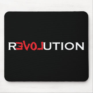 Kärlekrevolutionen Mousepad - svärta med rött och Musmatta