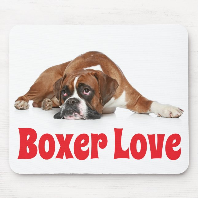 Kärleks Boxer Valp Hund Musmatta (Framsidan)