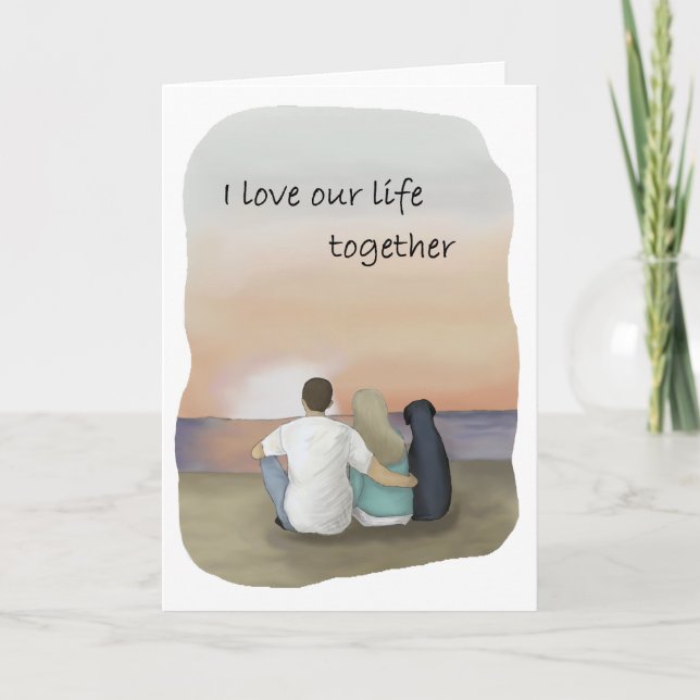 kärleks hund kort; svart labrador kort (Framsida)