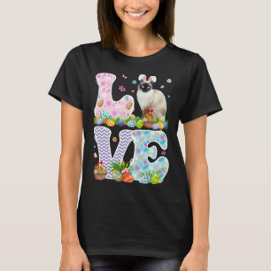 Kärleks Kanin Siamese Katt & Påsk Ägg Korg Påsk T Shirt