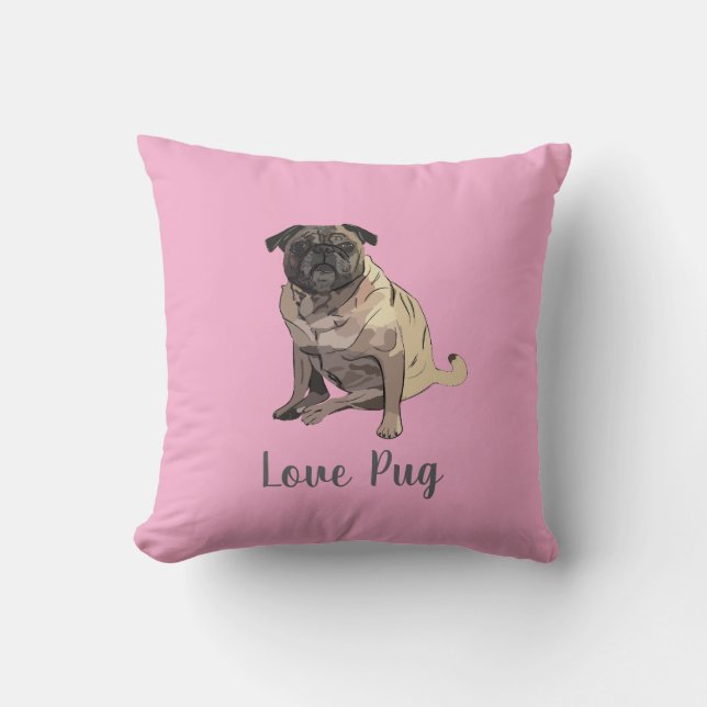 Kärleks Pug Kudde (Framsida)