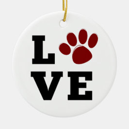 Kärleks Tassavtryck Djurälskare Hundälskare Foto Julgransprydnad Keramik