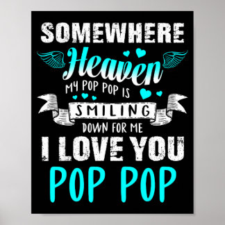 Kärleksängel Pop Pop i himlen minnesfamilj Poster