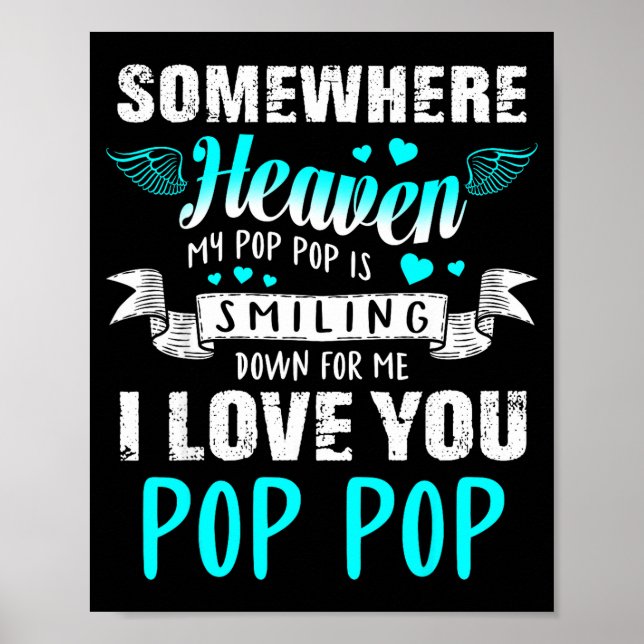 Kärleksängel Pop Pop i himlen minnesfamilj Poster (Framsidan)