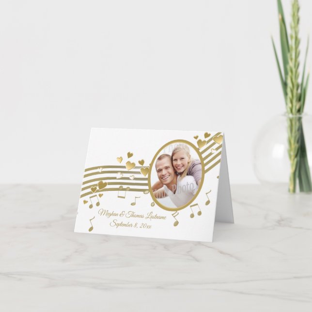 Kärleksången noterar fototack tack kort (Framsida)