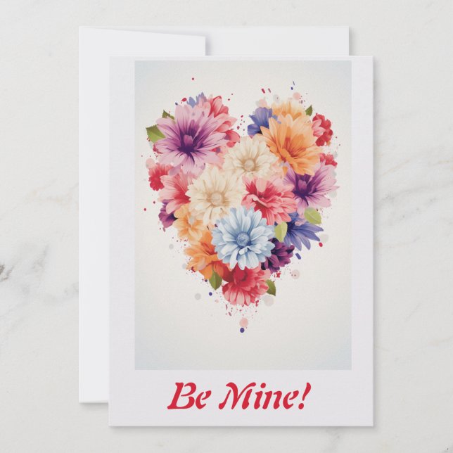 Kärleksblomma Regnbåge Hjärtan 4 Personlig Julkort (Framsida)