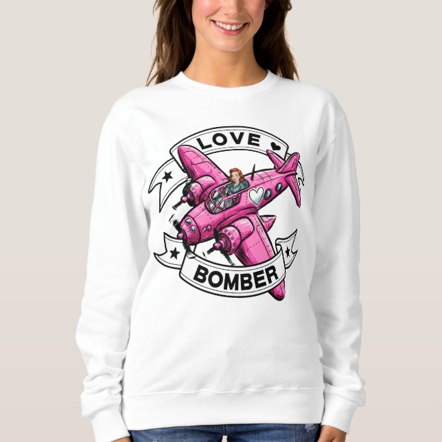 Kärleksbombplanspilot Rosa T Shirt (Framsida)