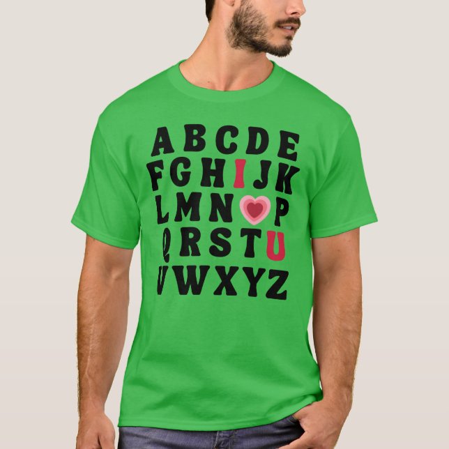 Kärleksbrev ABC flicka T Shirt (Framsida)