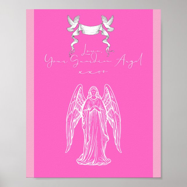 Kärleksbrev Design - Kärlek, Din Skyddsängelxxoo Poster (Framsidan)
