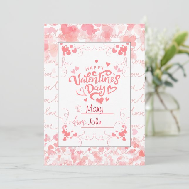 Kärleksbrev i blom: Gör din Alla hjärtans dag pers Julkort (Stående Fram)