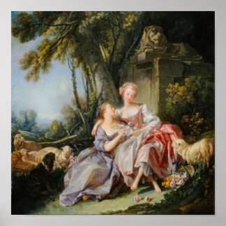 Kärleksbrevet av Francois Boucher Print Poster