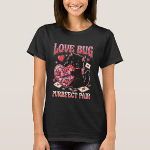 Kärleksbugs Perfekta Par Söta Katt Alla Hjärtans D T Shirt