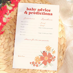 Kärleksbugs tjej Baby Shower Förutsägelser Råd Spe