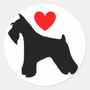KärlekSchnauzerklistermärke Runt Klistermärke