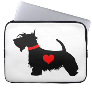 KärlekScottiehund med hjärtaneoprenelaptop sleev Laptop Fodral