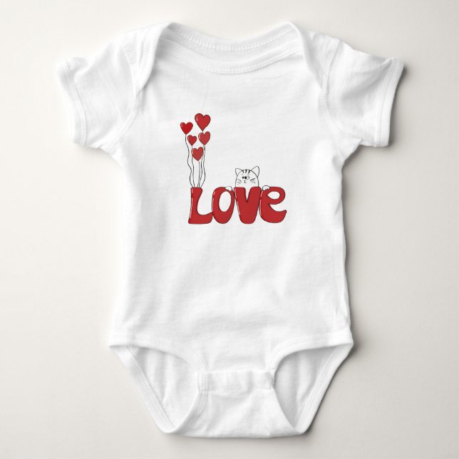 Kärleksdesign Bebis Onesie T Shirt (Framsida)