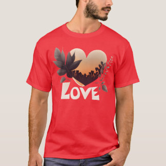 Kärleksdesign löv present t shirt