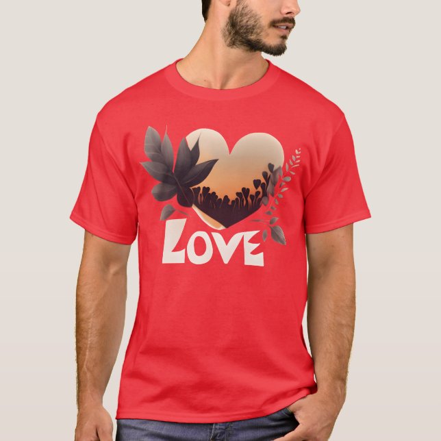 Kärleksdesign löv present t shirt (Framsida)