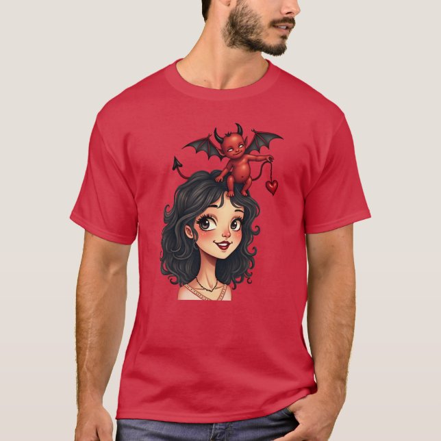 Kärleksdjevulsvänner T Shirt (Framsida)