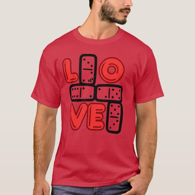 Kärleksdominobricka vän t shirt (Framsida)