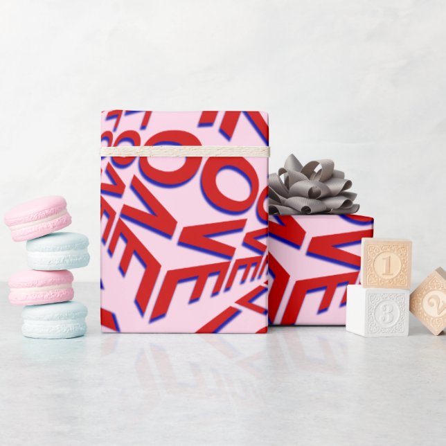 Kärlekseffekt 3D-typografi på elegant Presentpapper (Baby Shower)