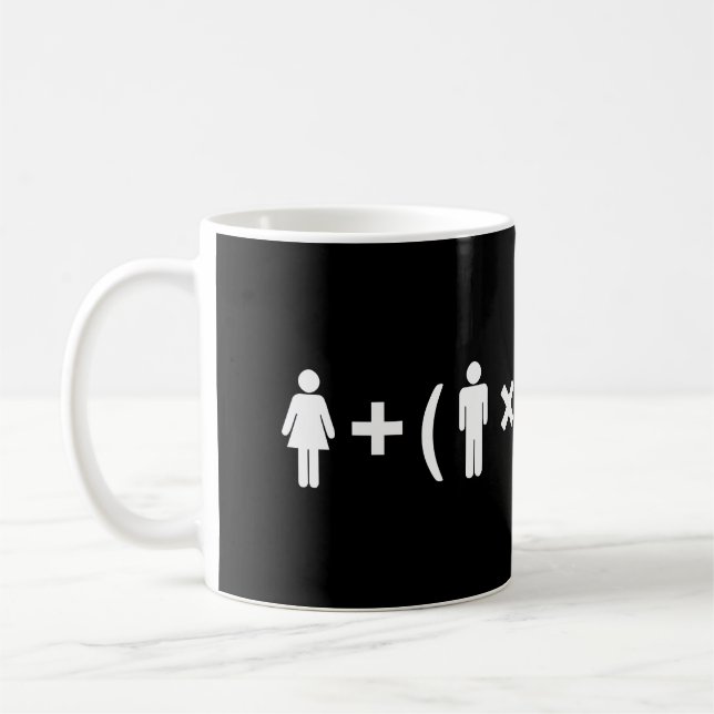 Kärleksekvationen för män kaffemugg (Vänster)