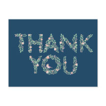 Kärleksfåglar & Bokstäver Tack Blåmarin