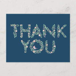 Kärleksfåglar & Bokstäver Tack Blåmarin Vykort