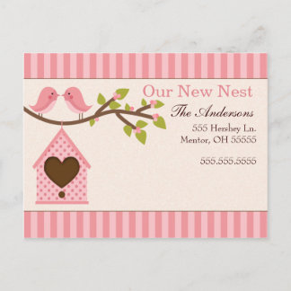 Kärleksfåglar flyttar annonser meddelande vykort