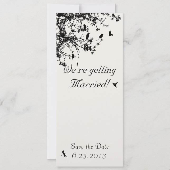 Kärleksfåglar i träden inbjudningar (Framsida)