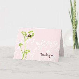 Kärleksfåglar (rosa) Tack Kort