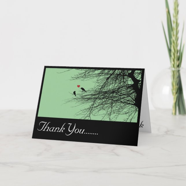 Kärleksfåglar, tackkort. tack kort (Framsida)