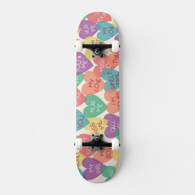 Kärleksform Bakgrund Mini Skateboard Bräda 18,5 Cm (Framsida)