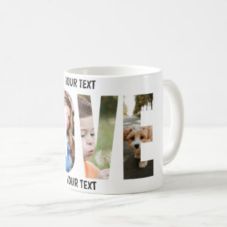 Kärleksfotokollage urklipp kaffemugg