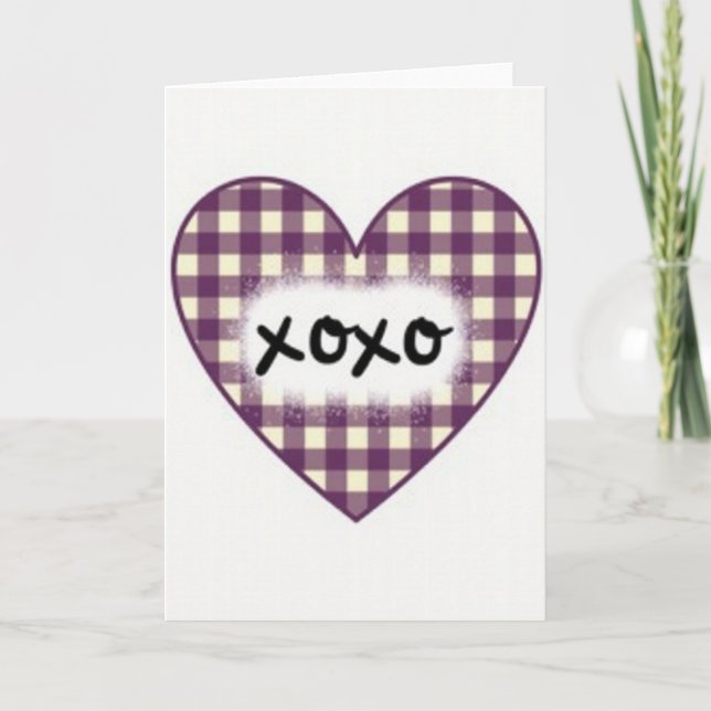 Kärleksfull Gingham-kort Kort (Framsida)