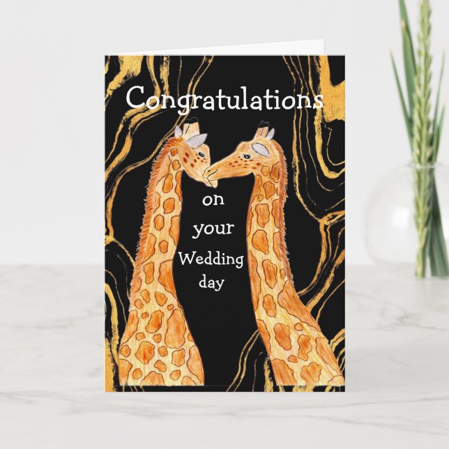 Kärleksfull Giraff Grattis på er bröllopsdag Kort (Framsida)