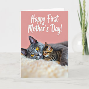 Kärleksfull katt mors dag-kort kort