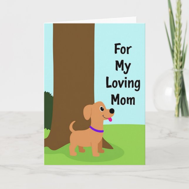 Kärleksfull Mamhund Konstkort Kort (Framsida)
