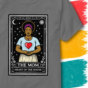 Kärleksfull mamma hjärtsymbol i vintage tarotkorts t shirt