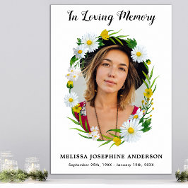 Kärleksfull Minnes Blommig Tusenskönhet Foto Minne Poster