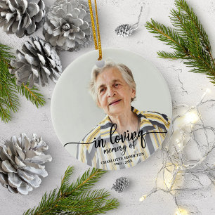 Kärleksfull Minnespersonlig Fotominnesmärke Julgransprydnad Keramik