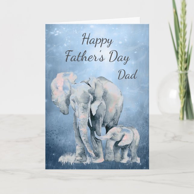 Kärleksfull mors citat Elefant & Barn Fars dag Helgkort (Framsida)