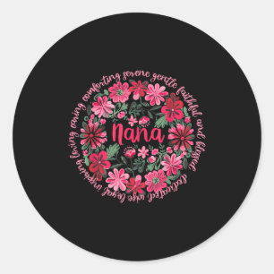 Kärleksfull nana boho blomsterstil glad mors dag runt klistermärke