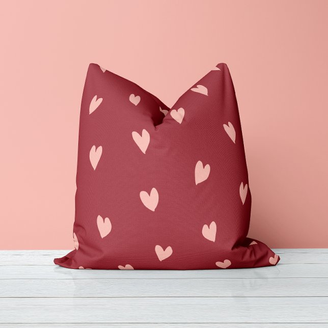 Kärleksfull röd rosa kastkudde kudde (Skapare uppladdad)