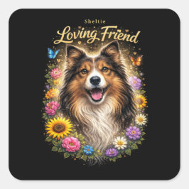 Kärleksfull vän fyrkantigt klistermärke