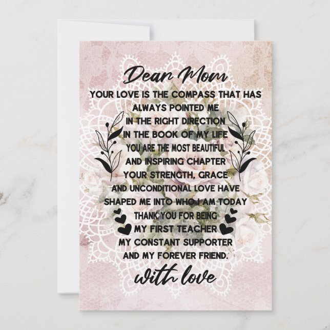 Kärleksfullt brev till mamma julkort (Framsida)