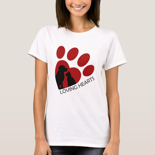 kärleksfullt hjärta tee shirt (Framsida)