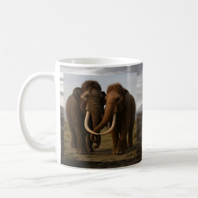 Kärleksfullt Mammutpar Kaffemugg (Vänster)