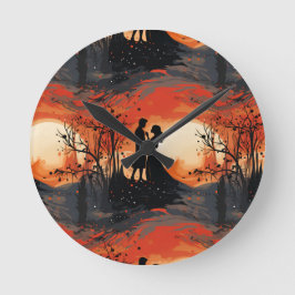 Kärleksfullt par  rund klocka