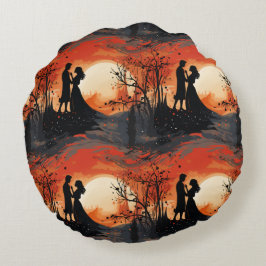 Kärleksfullt par  rund kudde